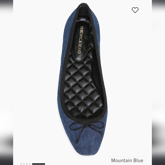 Veronica Beard Blue Denim Bow Flats Size 5 NWT - Picture 3 of 15